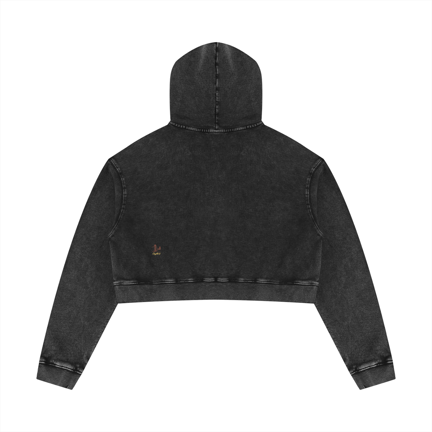 Women’s Mineral Washed Crop Hoodie CLOUD BEAR