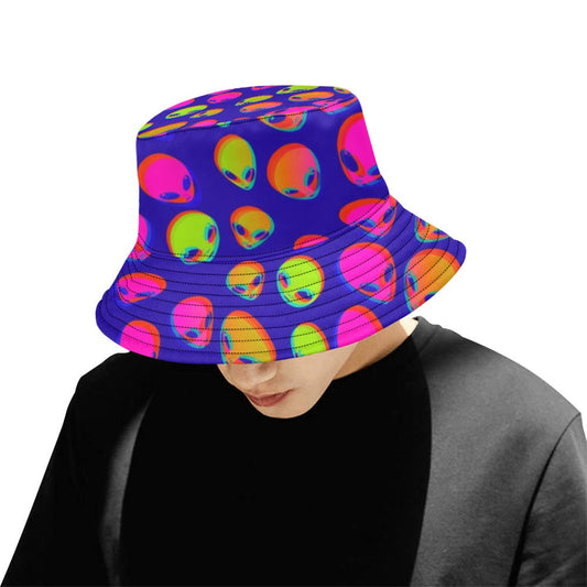 Neon Alien Blast Bucket Hat | UV Blacklight Reactive
